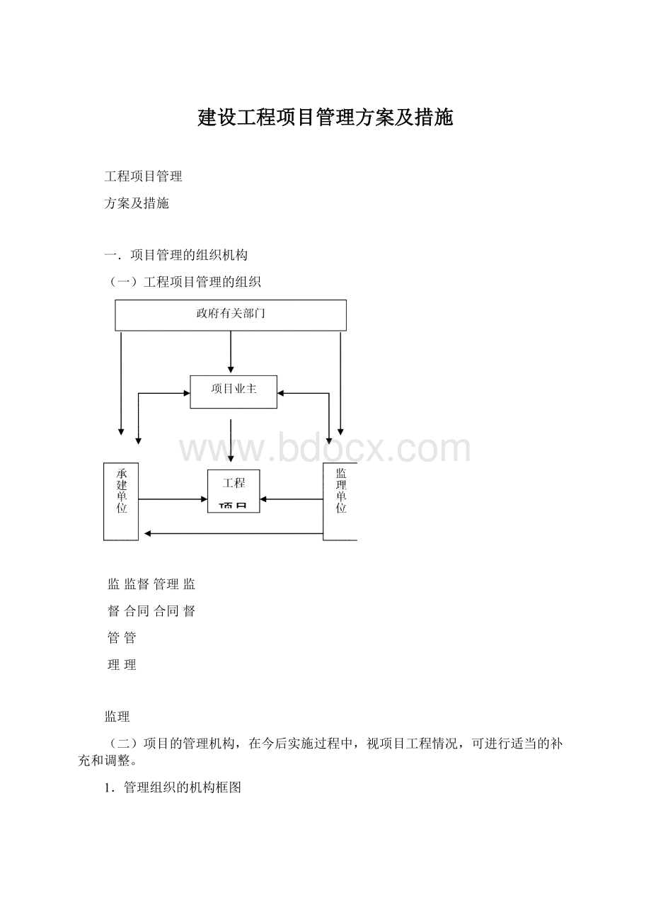 建设工程项目管理方案及措施Word格式文档下载.docx