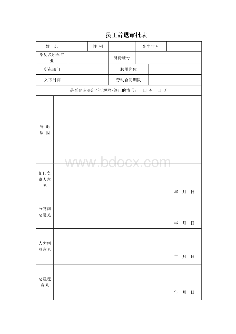 员工离职手续所需表格(全套)Word格式文档下载.docx_第2页