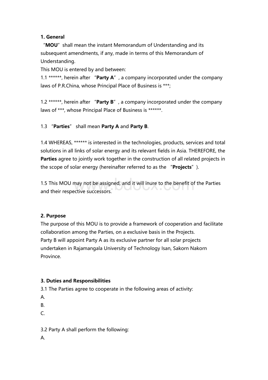 MOU-英文-光伏项目合作备忘录文档格式.docx_第2页