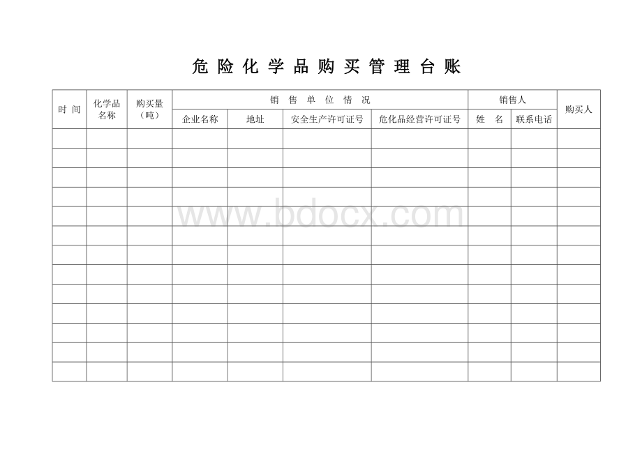 2016年危险化学品购买管理台账.doc