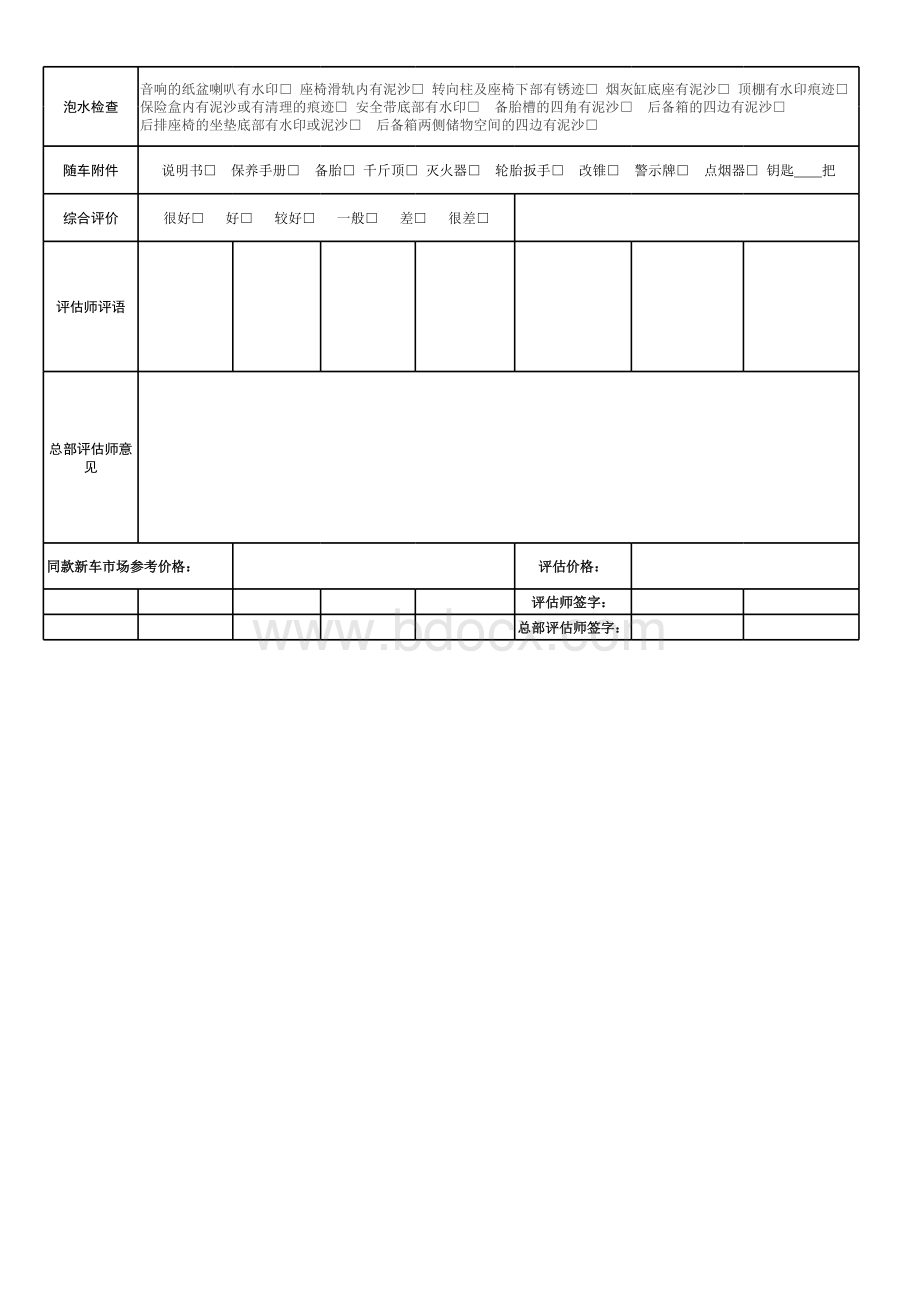 二手车鉴定评估报告表1表格文件下载.xls_第2页