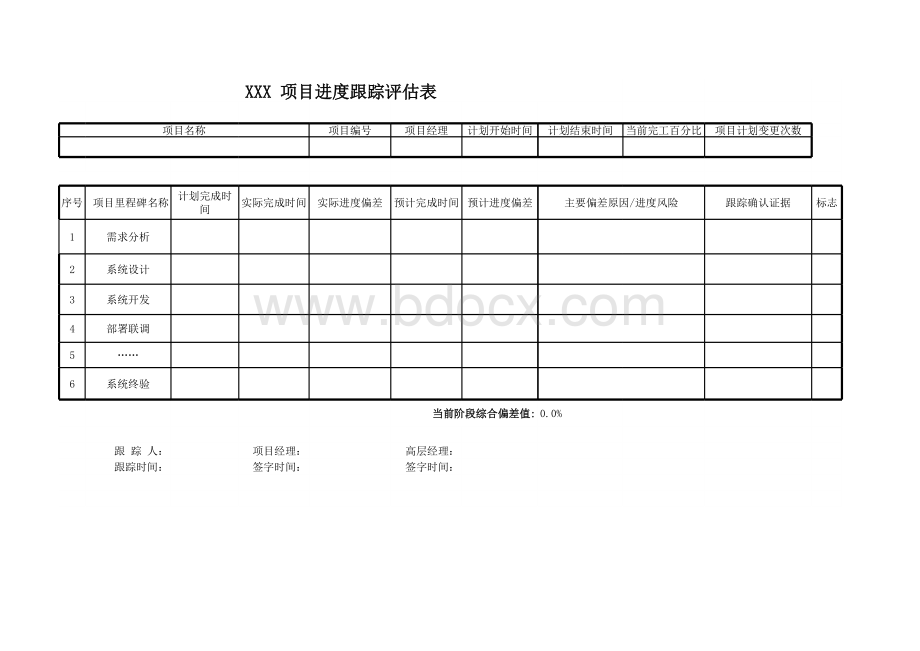 项目进度跟踪表模板.xls_第1页