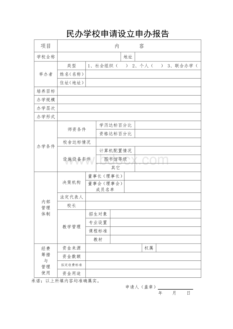 民办学校申请报告Word下载.doc