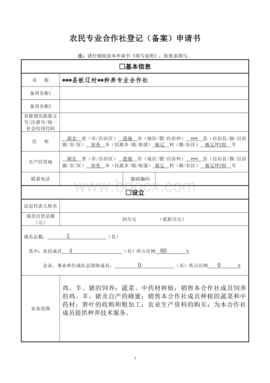 种养合作社登记申请全套资料Word文档下载推荐.doc_第1页