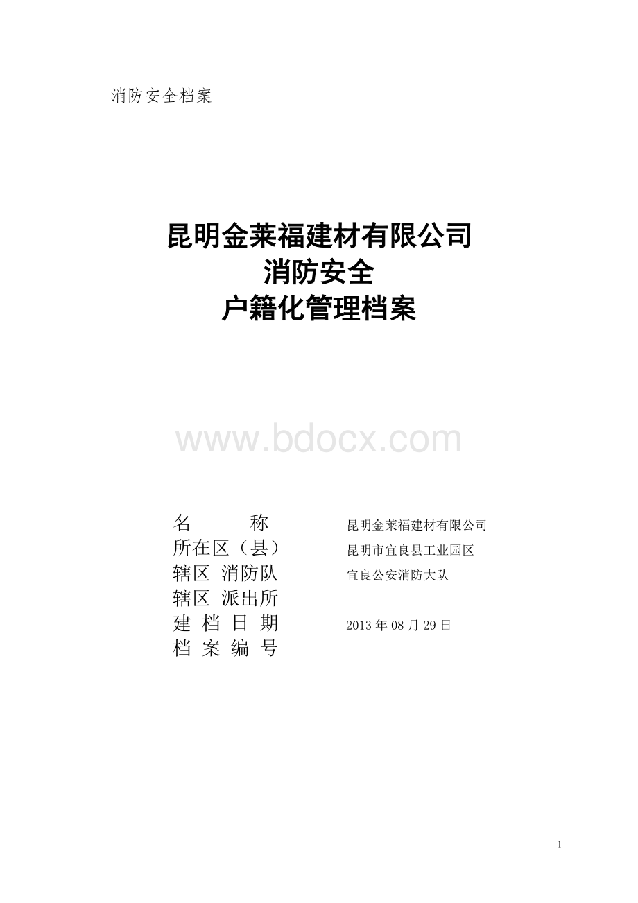 消防安全户籍化管理档案Word文档格式.doc_第1页