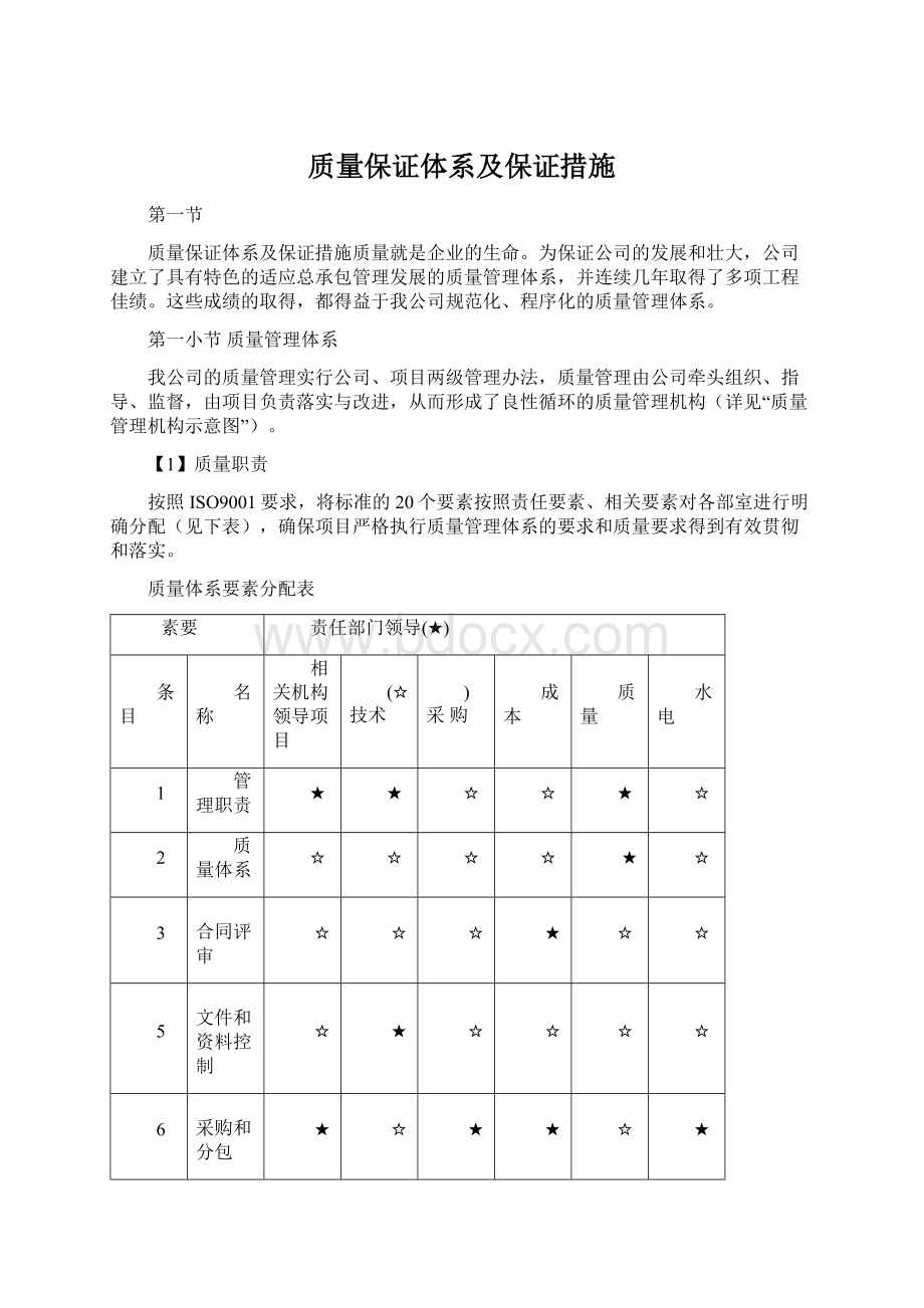 质量保证体系及保证措施Word文档下载推荐.docx