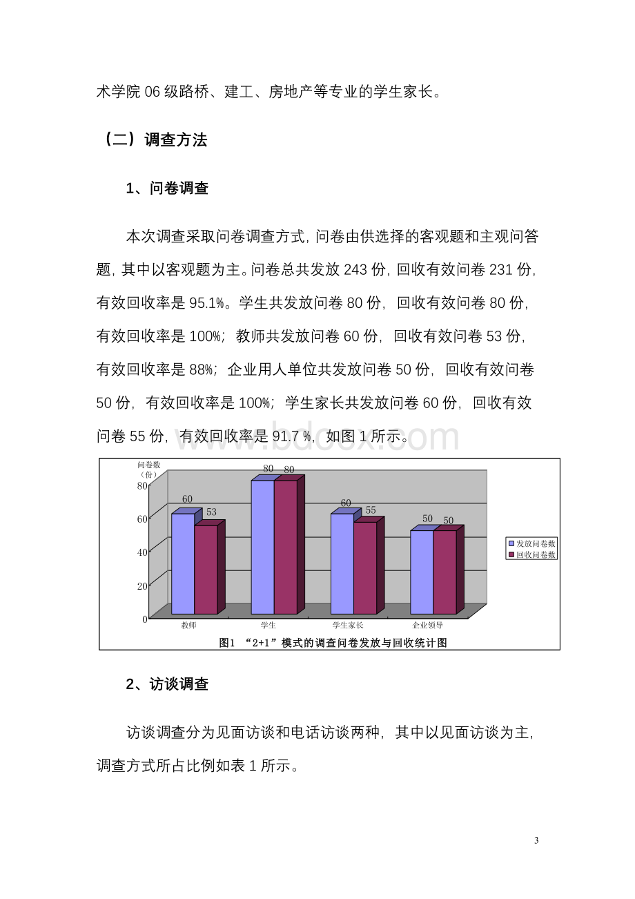 高职“2+1”顶岗实习人才培养模式改革的调查报告文档格式.doc_第3页