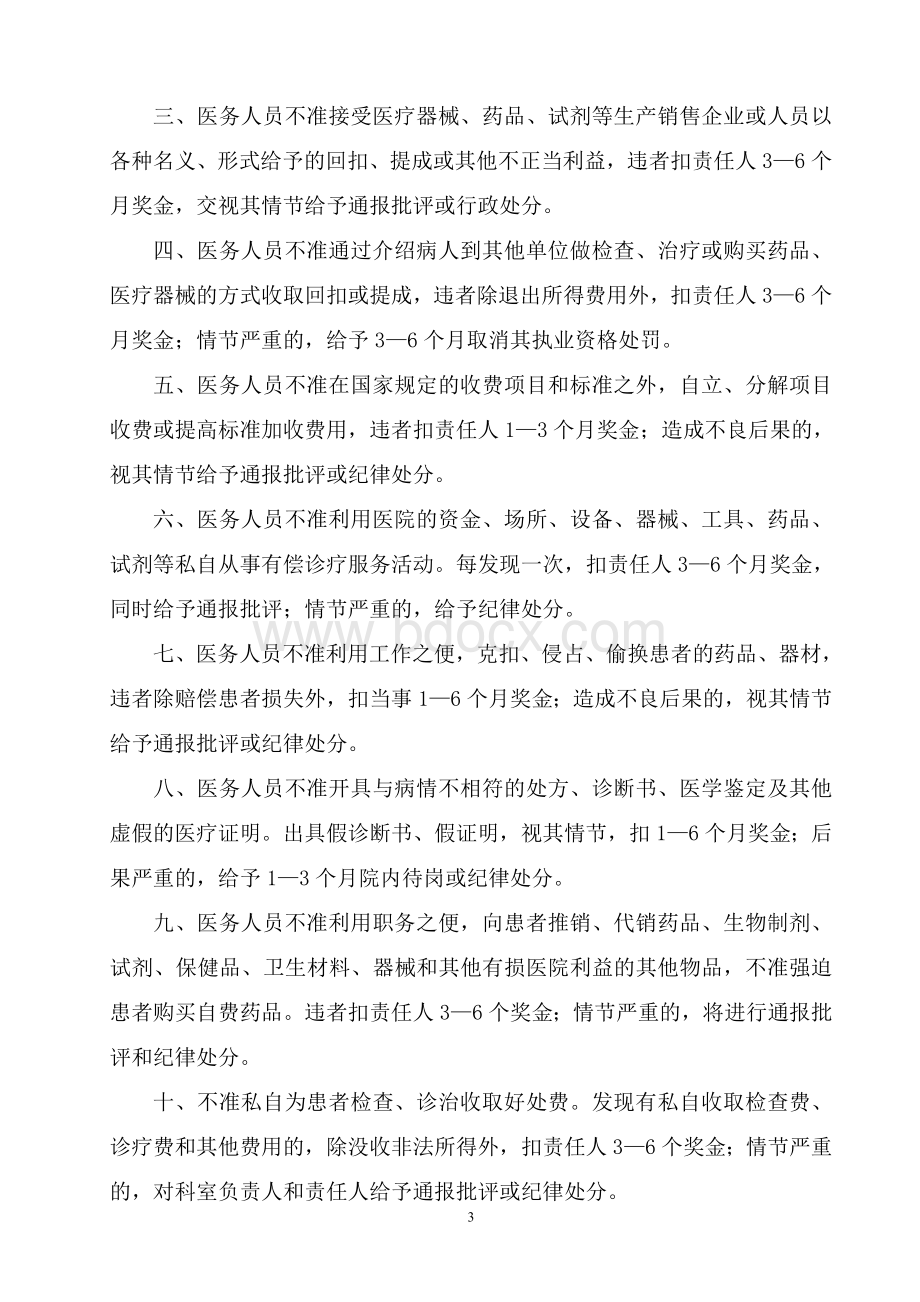 违反职业道德以医谋私处理规定Word下载.doc_第3页