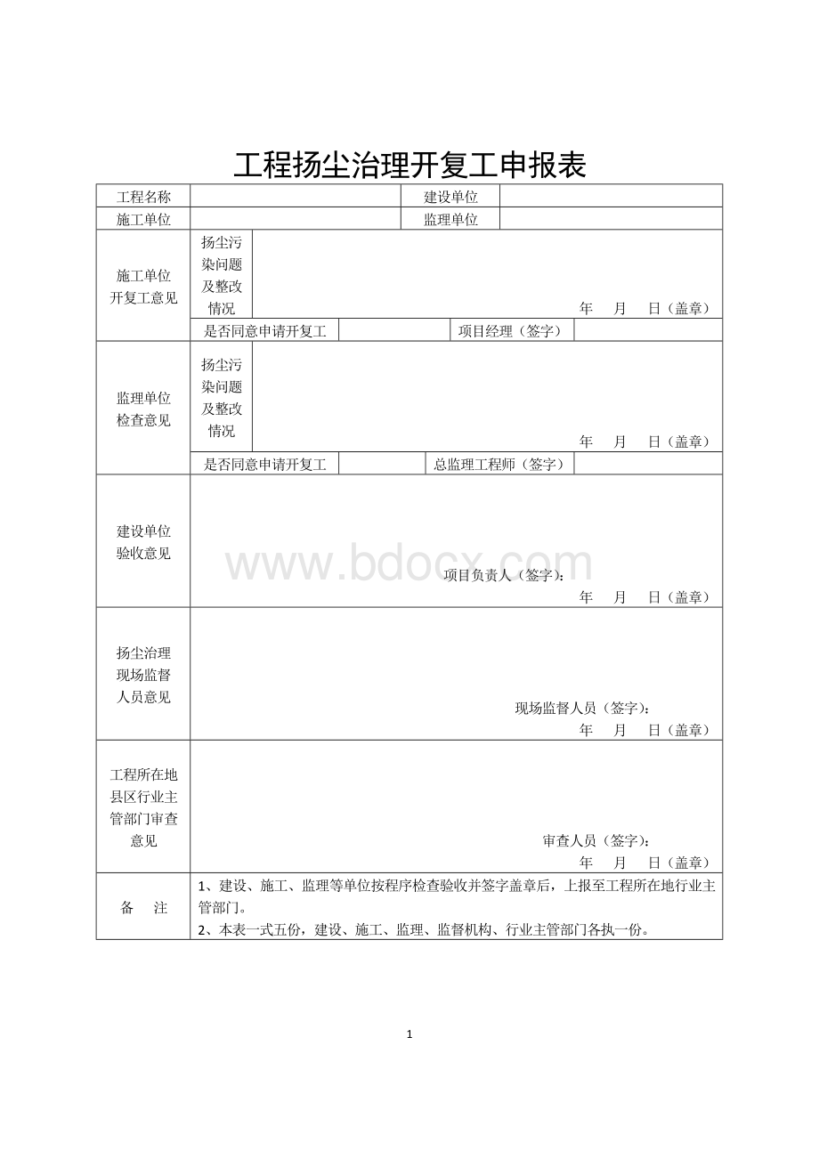 扬尘开复工及承诺书Word文档格式.doc