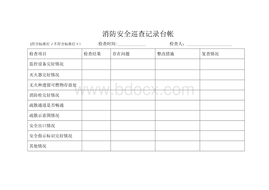 消防安全巡查记录台帐.doc_第1页