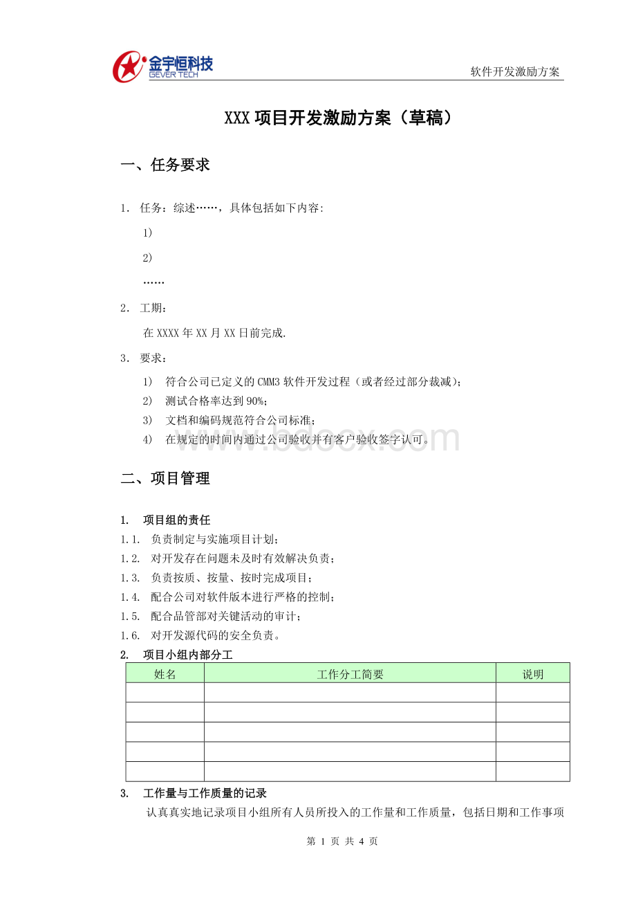 软件项目激励方案.doc_第1页