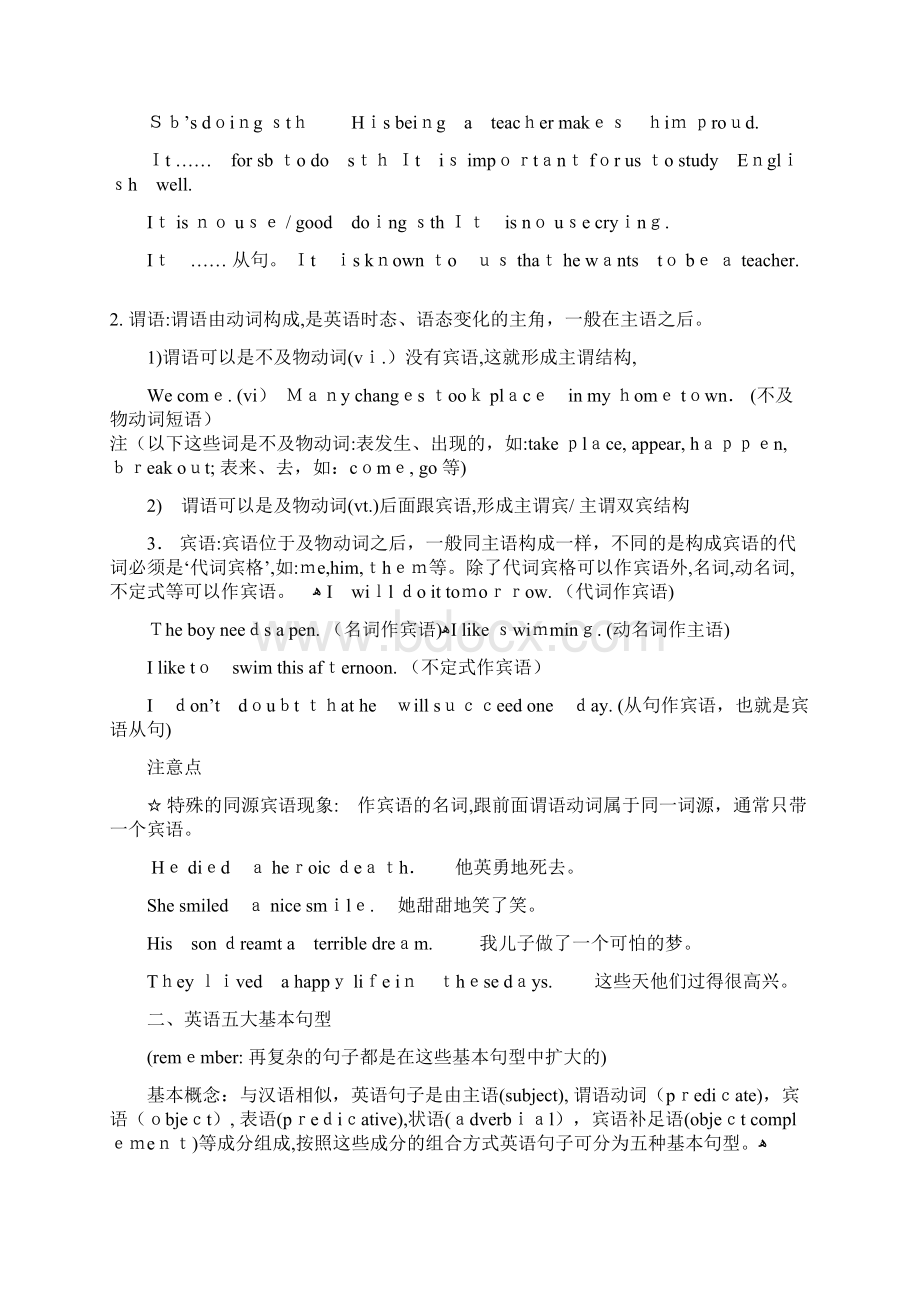 英语5大基本句型整理版Word文档格式.docx_第2页