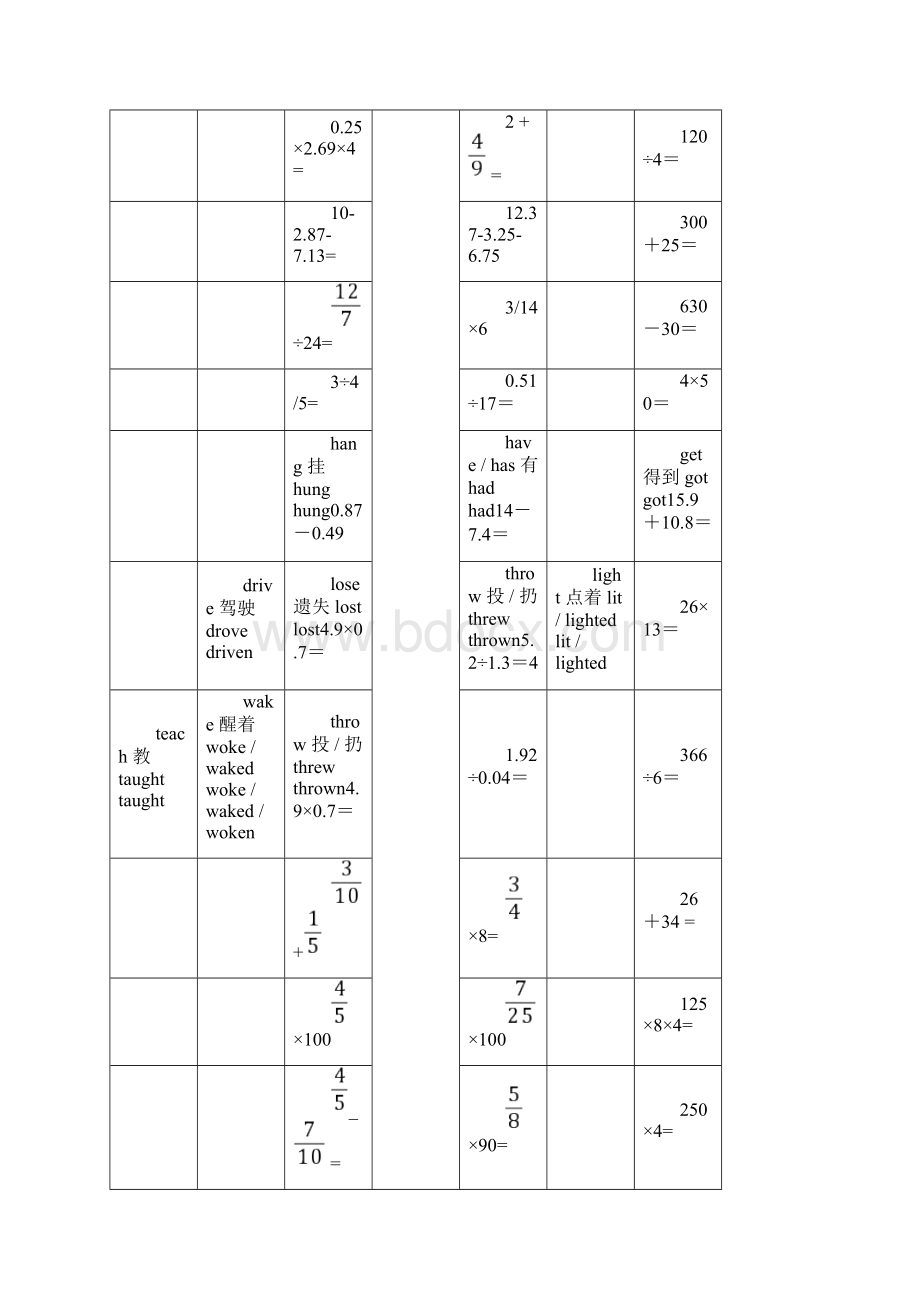 最新小学六年级数学下口算题800题Word格式.docx_第2页