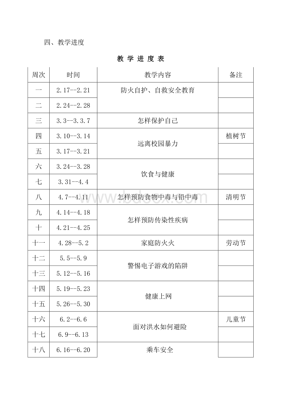 六年级下册安全教学计划.doc_第3页