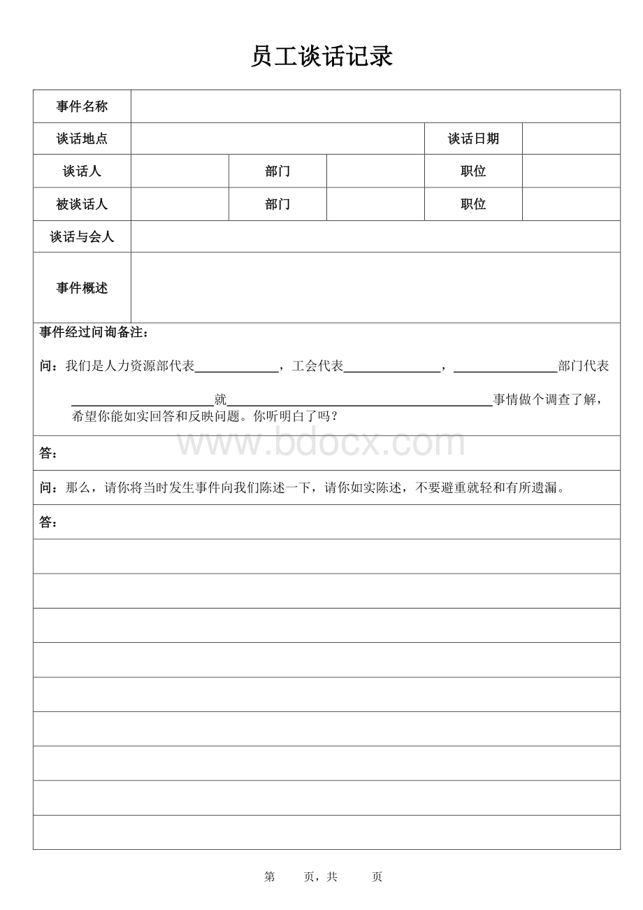 违纪员工谈话记录及问询要点分析资料下载.pdf