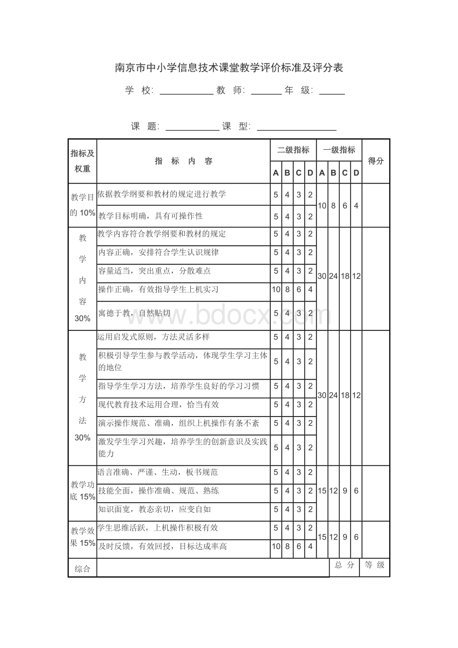 新课程中小学信息技术课堂教学评价表.doc_第3页