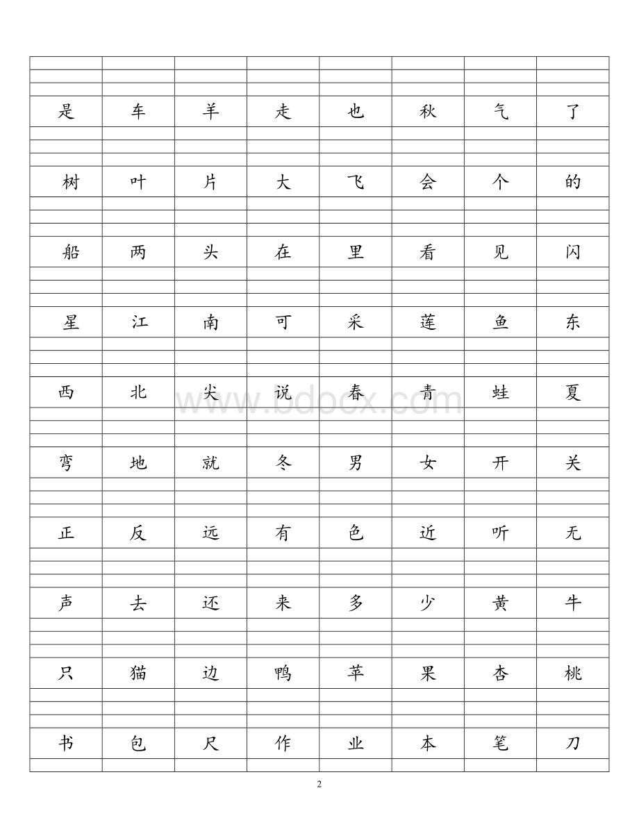 人教版一年级上册生字表(给汉字加拼音)Word文档格式.doc_第2页