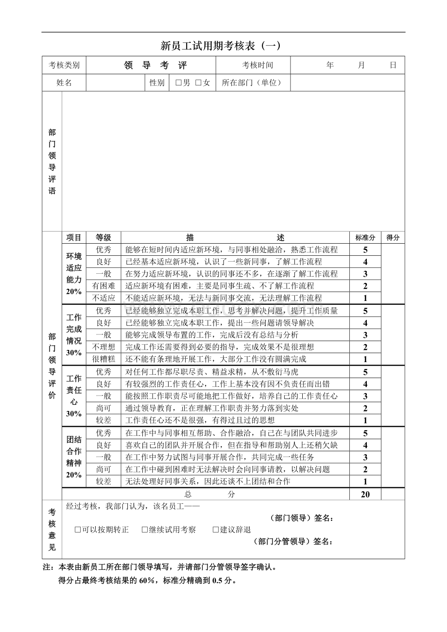 新员工试用期考核表3.doc