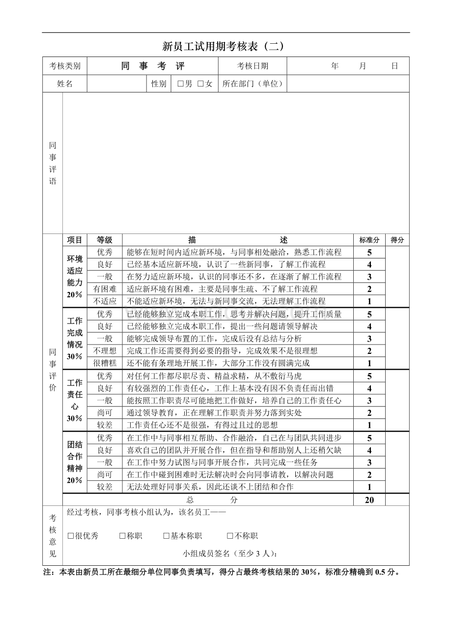 新员工试用期考核表3.doc_第2页