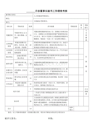 董事长秘书工作绩效考核.doc