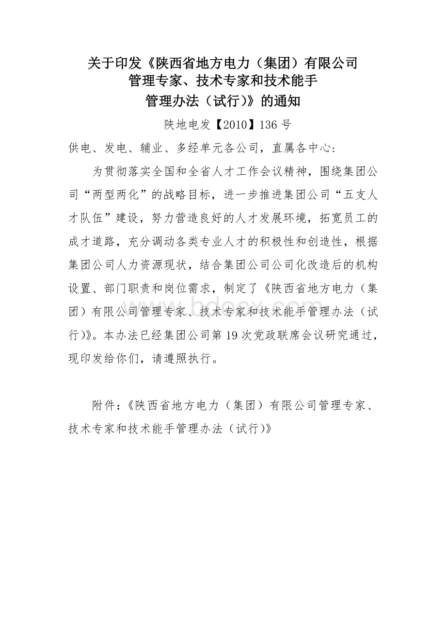 管理专家、技术专家和技术能手管理办法(陕地电发【2010】136号)Word下载.doc_第1页