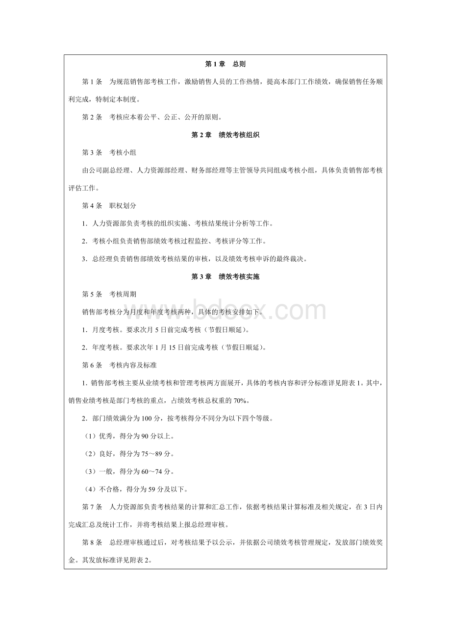 销售部门绩效考核管理办法文档格式.doc_第3页