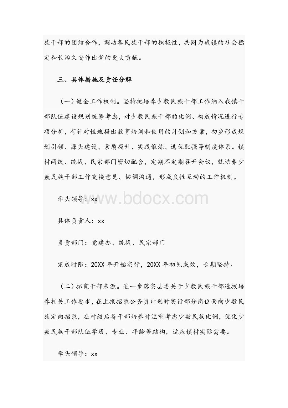 2021年关于做好少数民族干部培养工作的实施方案文稿文档格式.docx_第2页