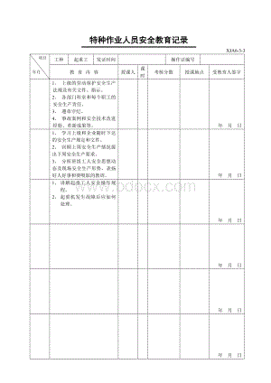 特种作业人员安全教育记录.doc