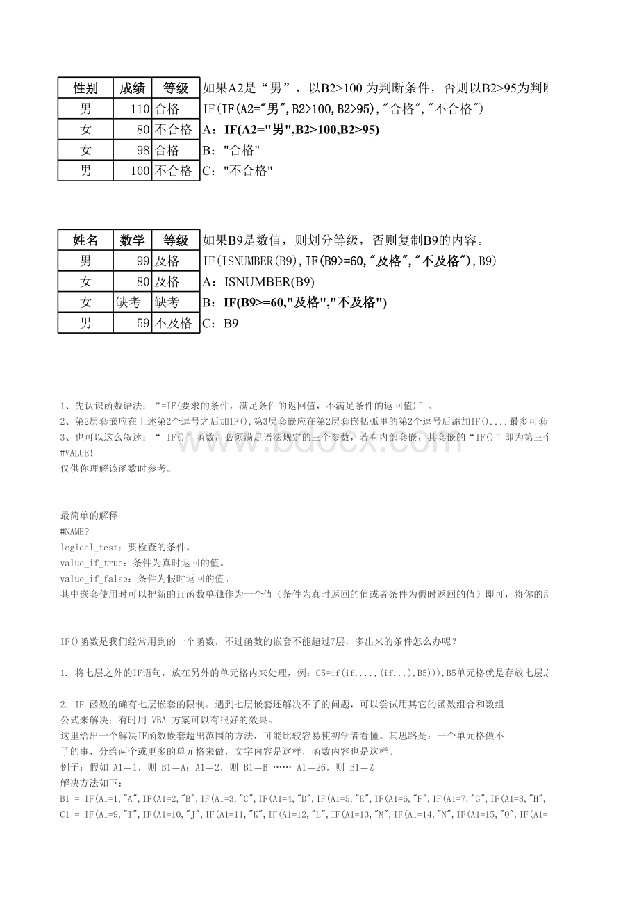 表格IF函数公式表格文件下载.xls