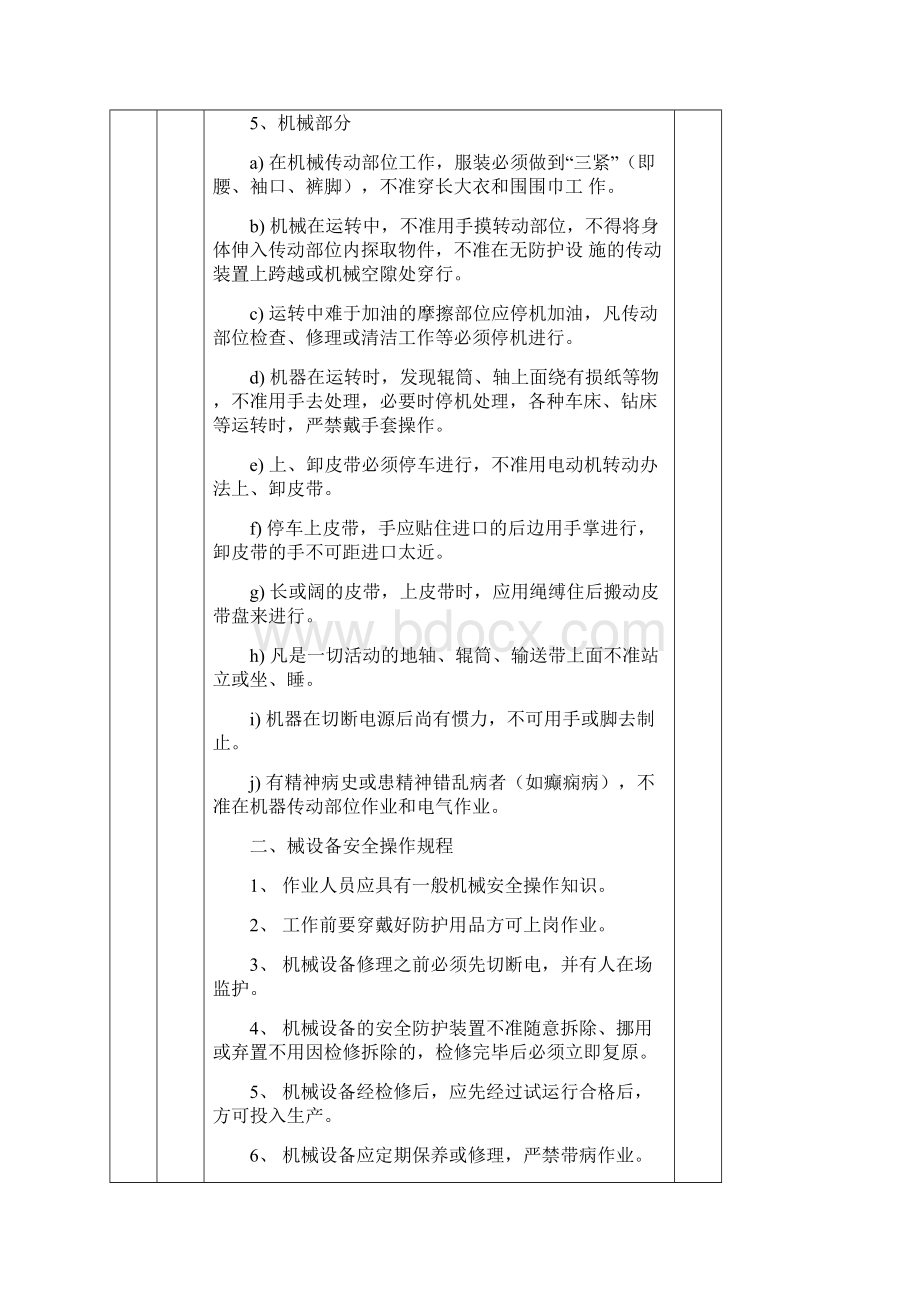 安全教育培训记录表之安全操作规程Word文档格式.docx_第3页