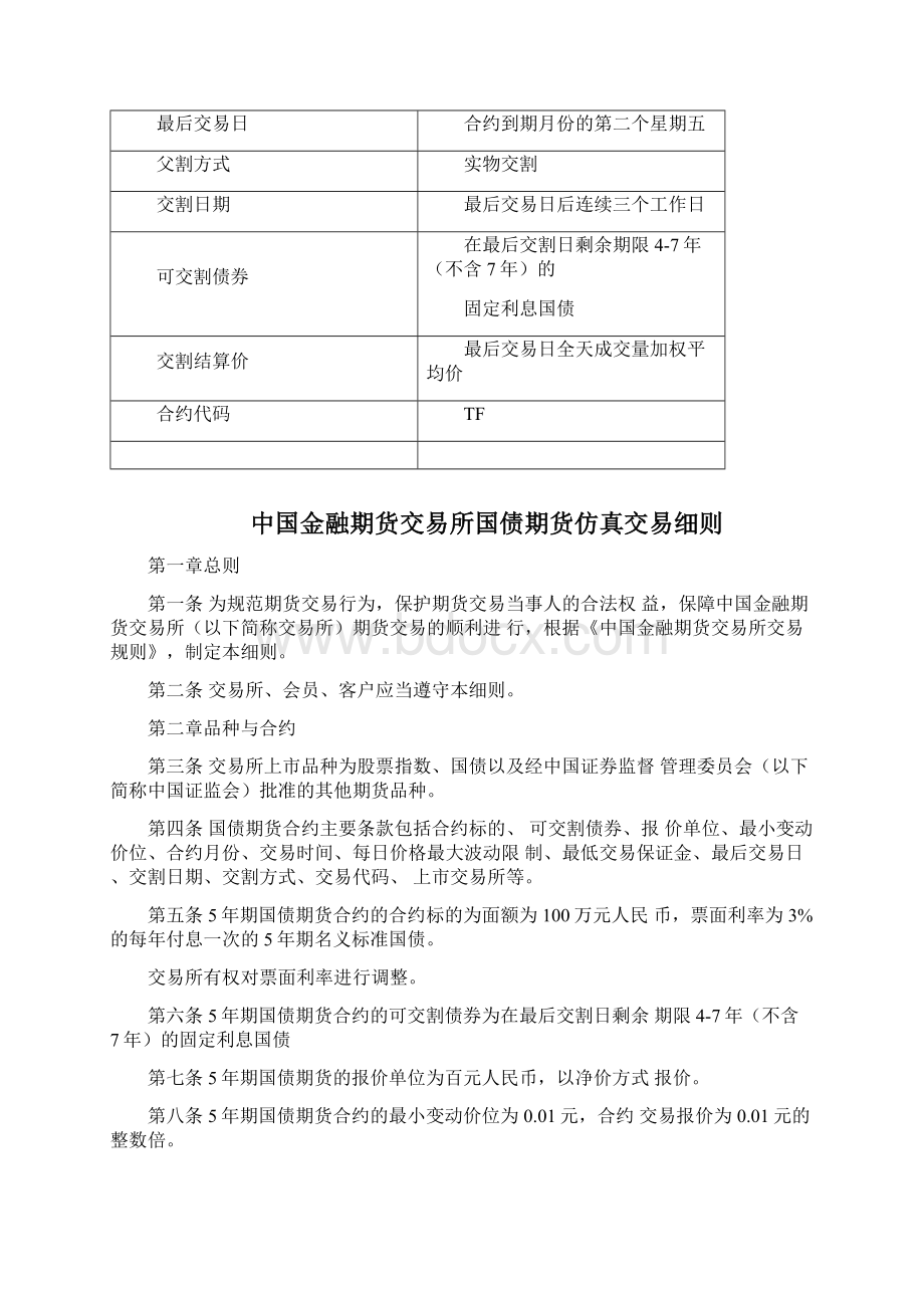 国债期货合约及其规则仿真版本.docx_第2页