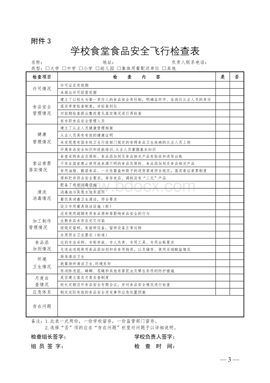 小学食堂食品安全月度自查表.doc_第3页