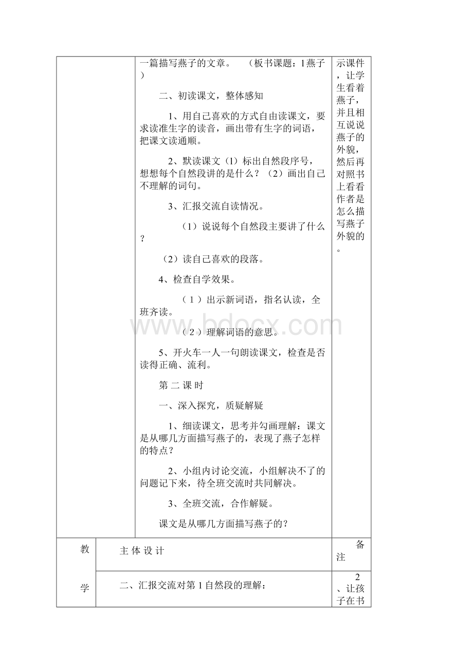 人教版小学三年级语文下册全册教案 表格式.docx_第2页