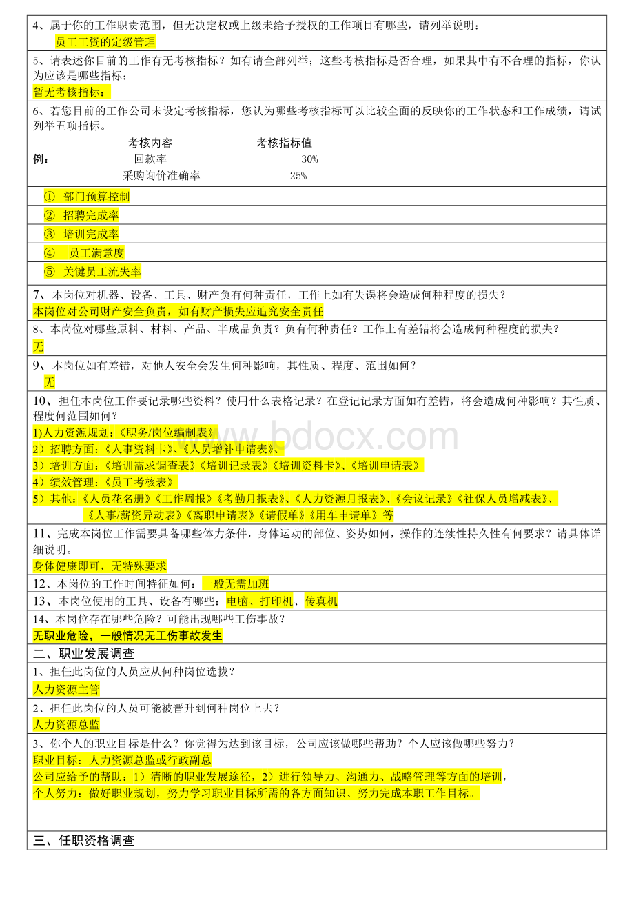 职务调查表(模板)Word文档下载推荐.doc_第2页