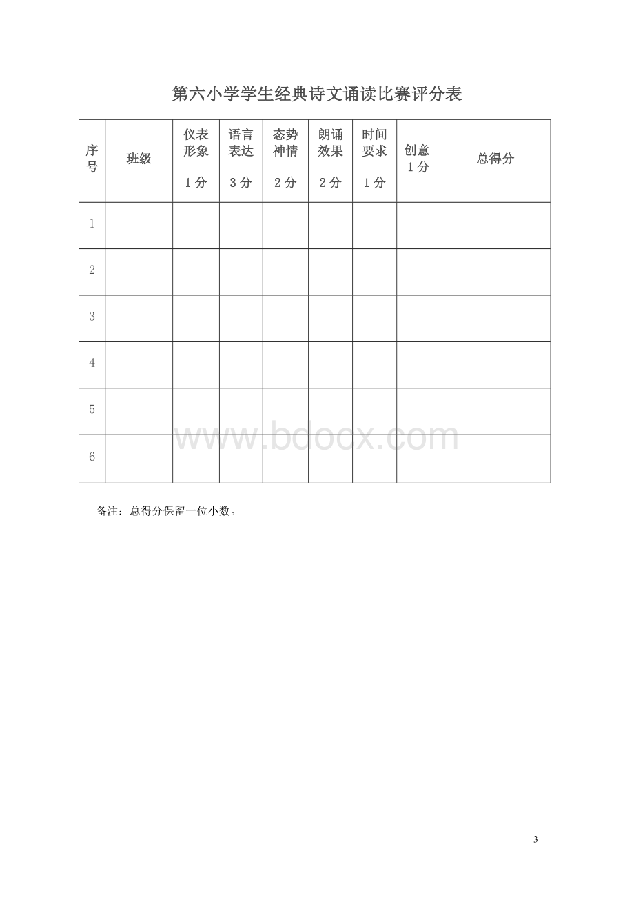 经典诗文诵读比赛评分标准以及打分表Word格式文档下载.doc_第3页