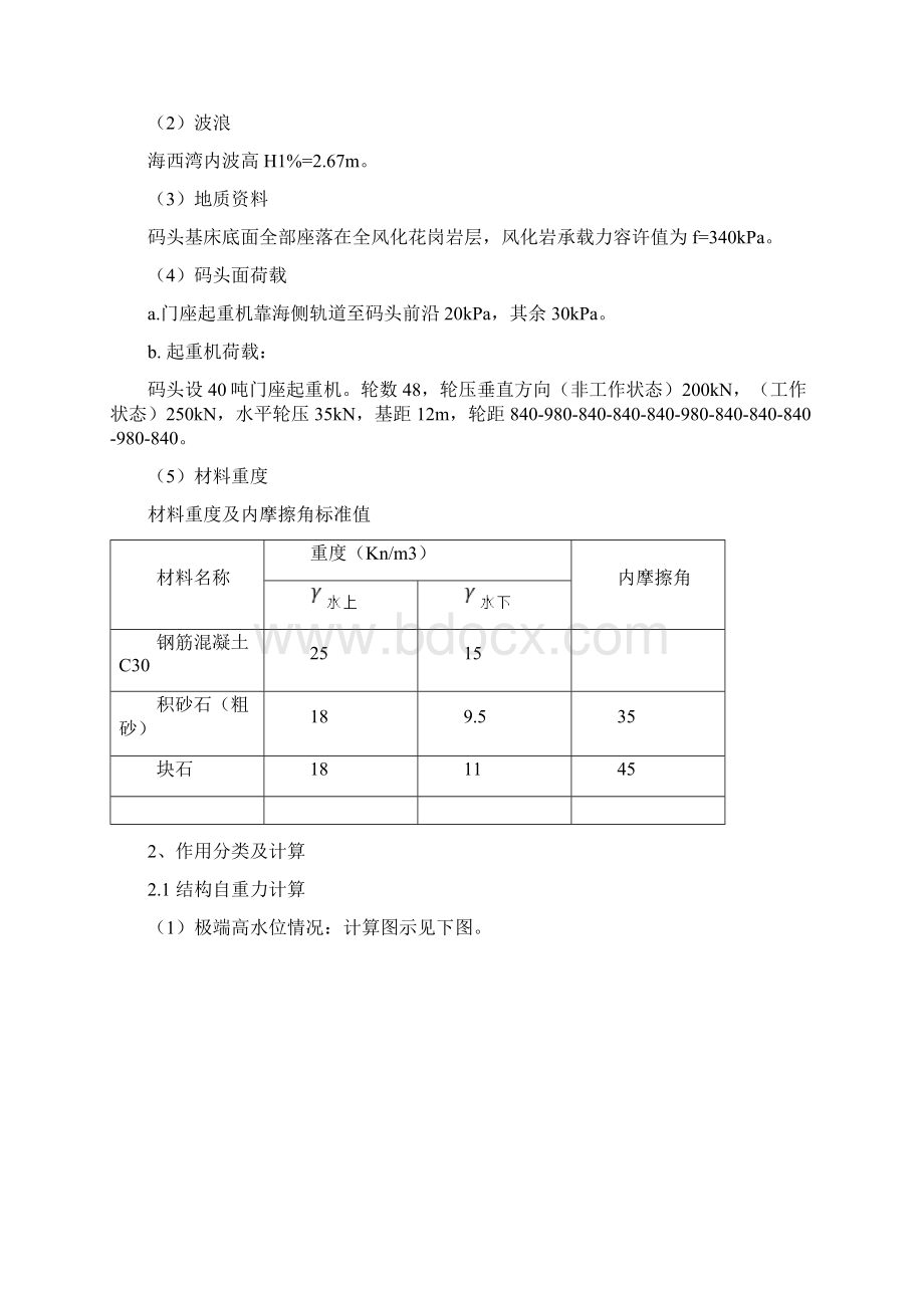 重力式沉箱码头稳定性计算书.docx_第2页