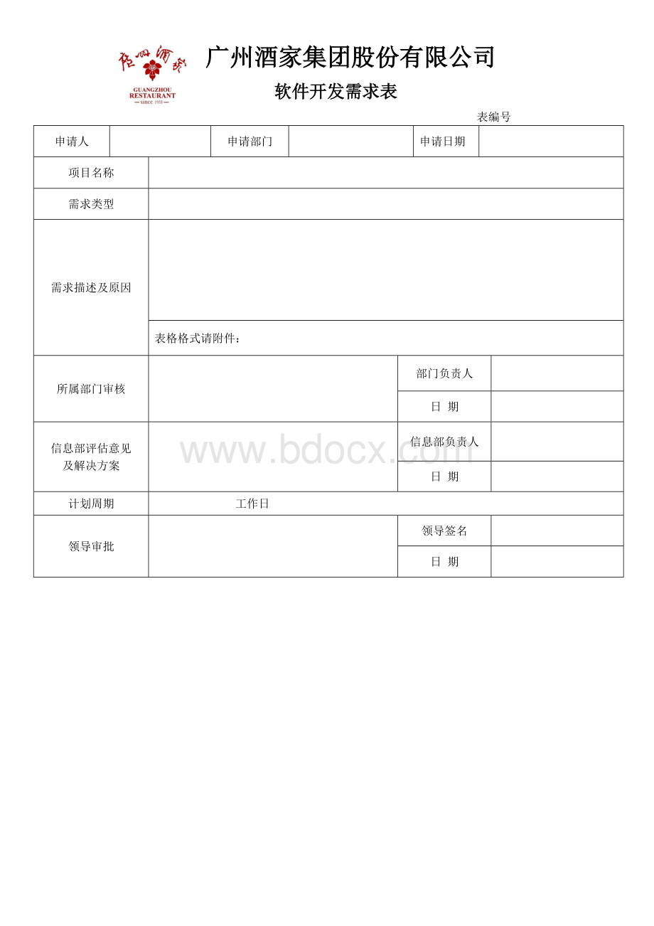 软件开发需求表.doc_第1页