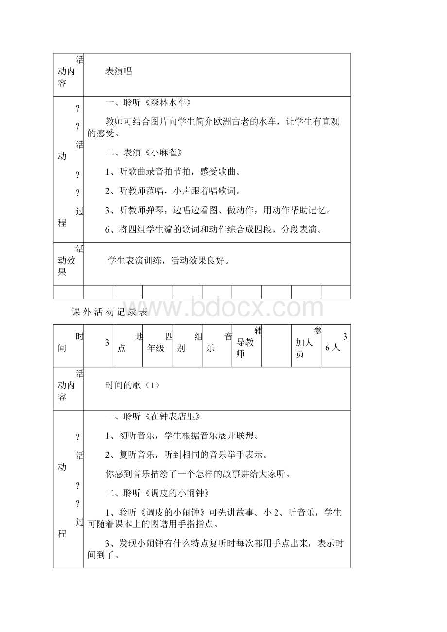 小学课外活动记录表Word文档下载推荐.docx_第2页