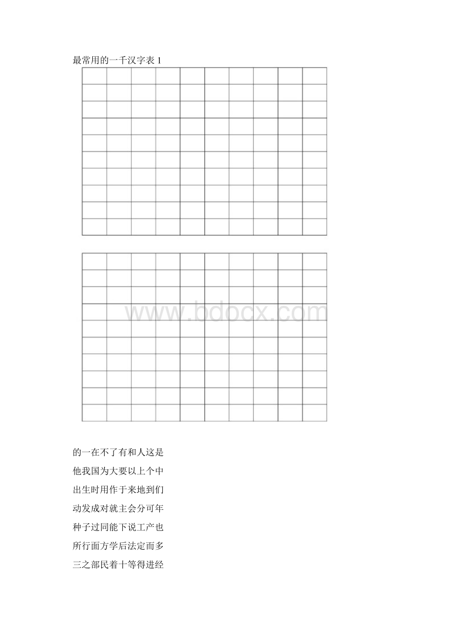 小学生100个最常用的汉字1000个最常用的汉字Word格式.docx_第3页