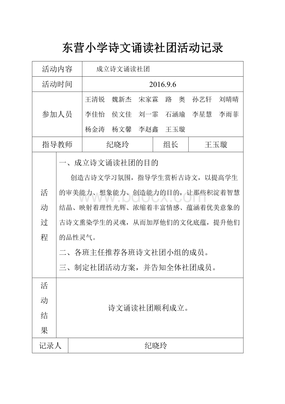 诗文诵读活动记录.wps资料文档下载