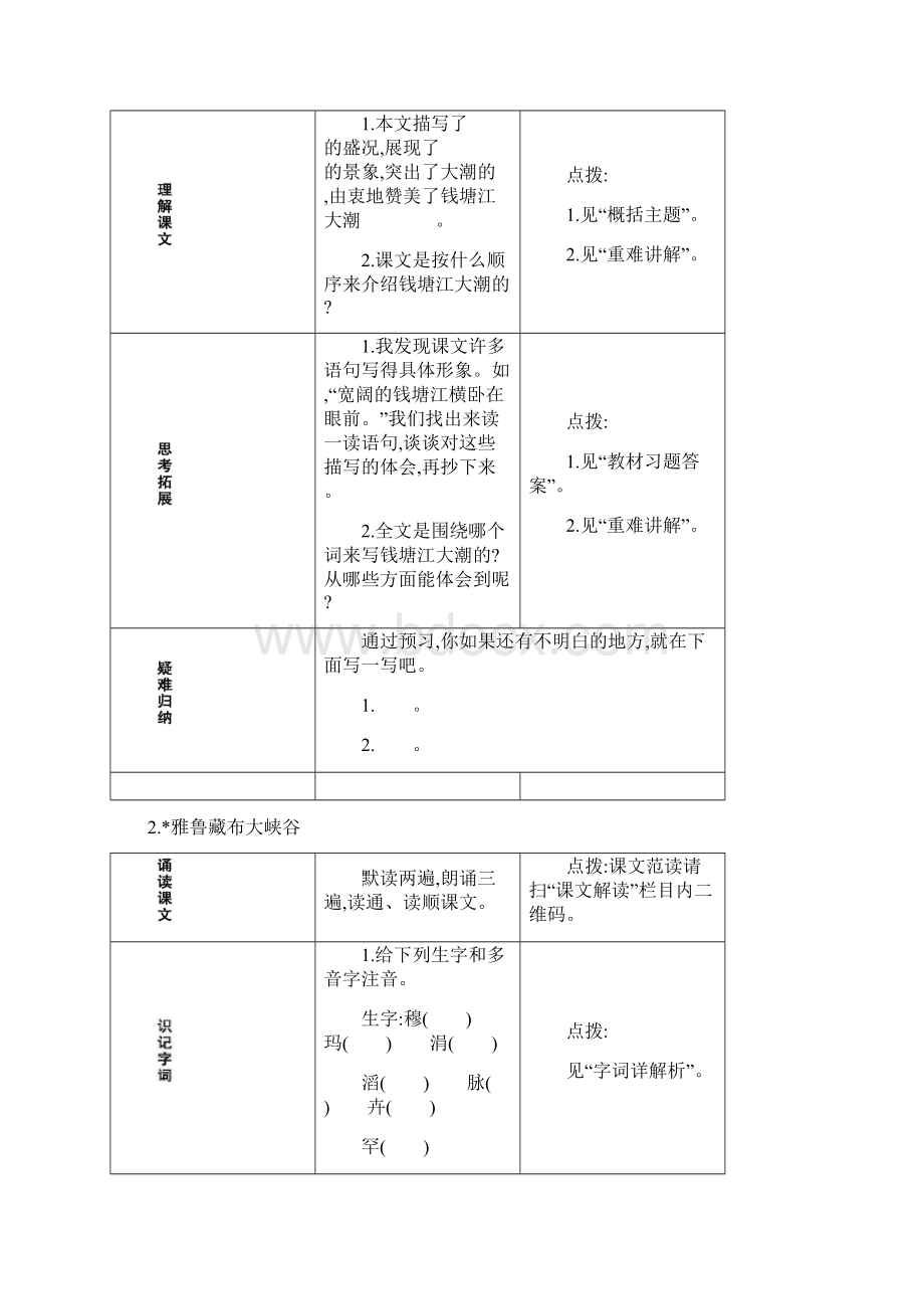 人教版四年级语文上册预习作业.docx_第2页