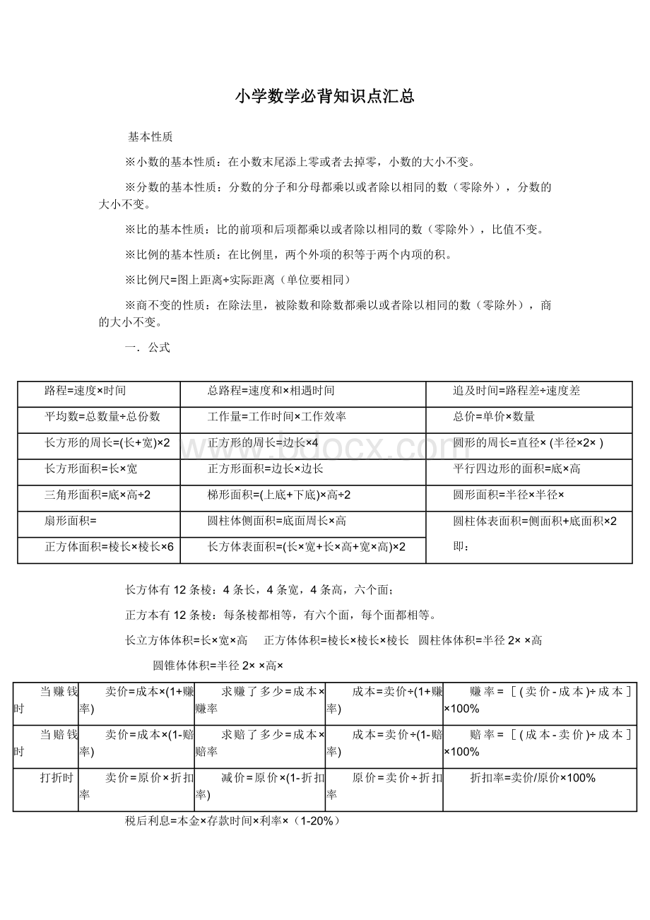 小学数学必背知识点归纳.doc