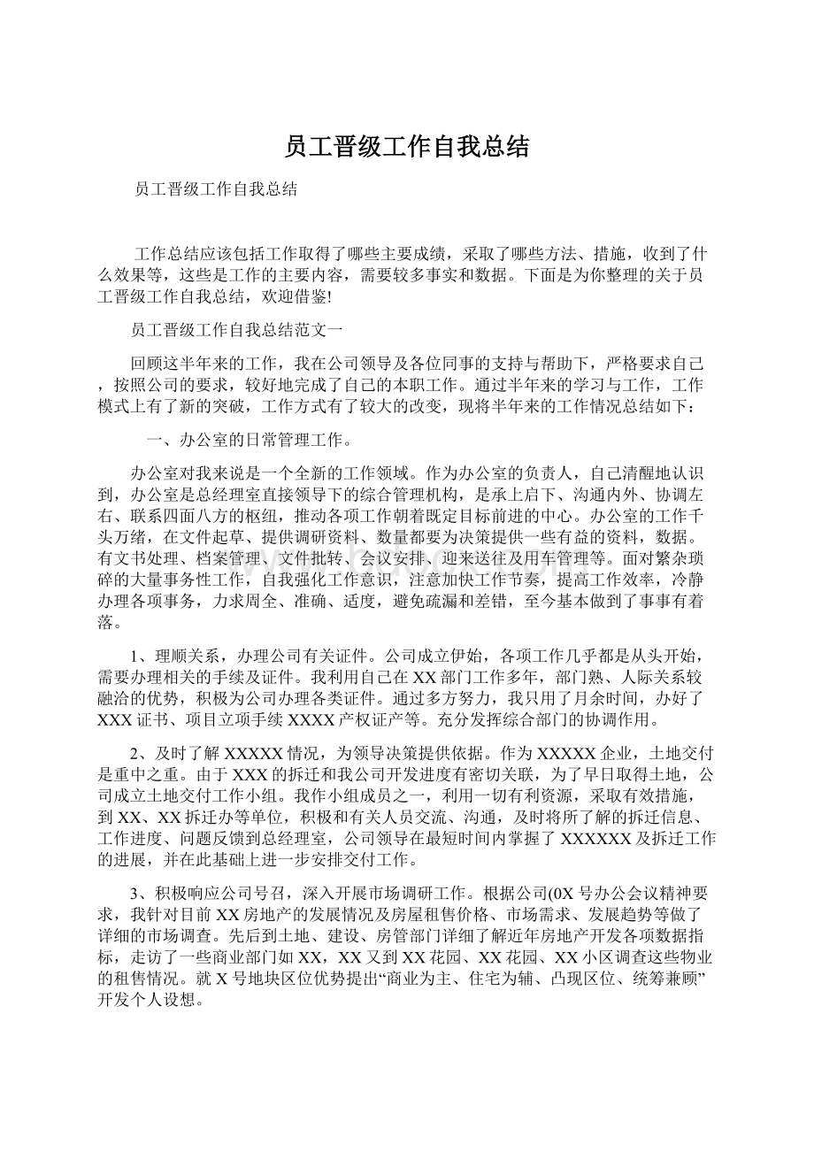 员工晋级工作自我总结.docx