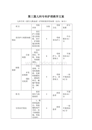 第三篇儿科专科护理教学文案Word文档下载推荐.docx