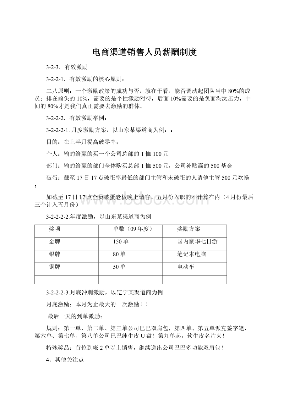 电商渠道销售人员薪酬制度.docx