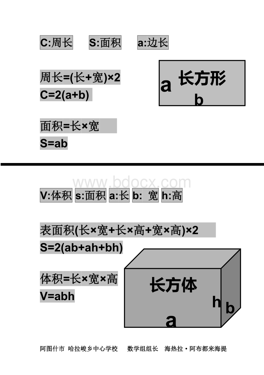 小学数学图形计算公式及单位换算Word文档格式.doc_第2页