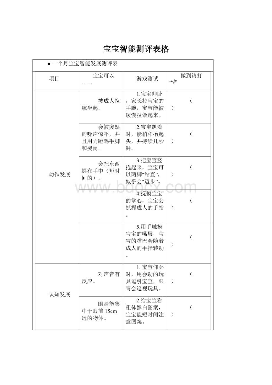 宝宝智能测评表格.docx