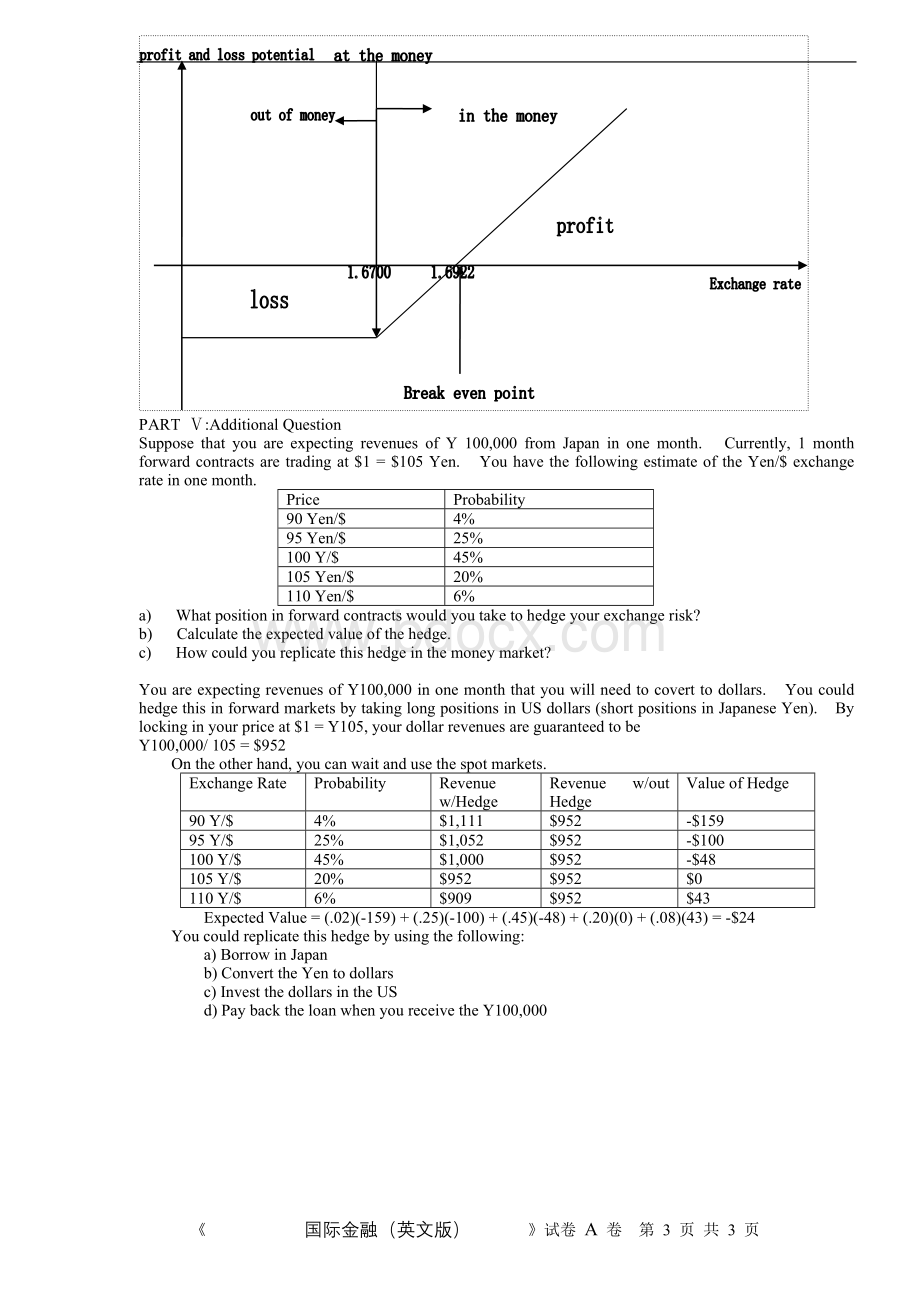 英文版国际金融试题和答案.doc_第3页