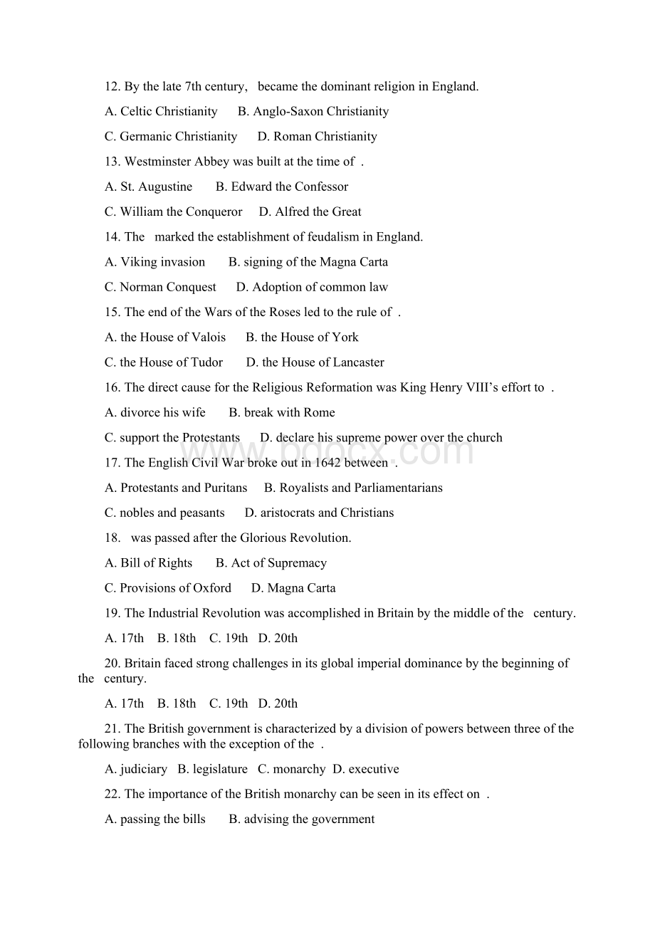 英语国家概况谢福之课后答案doc.docx_第2页