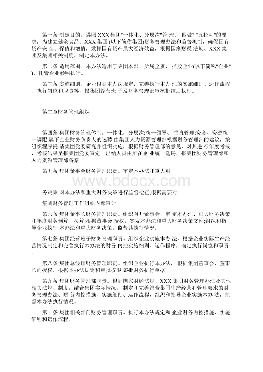 食品集团XX集团财务管理办法文档格式.docx_第2页